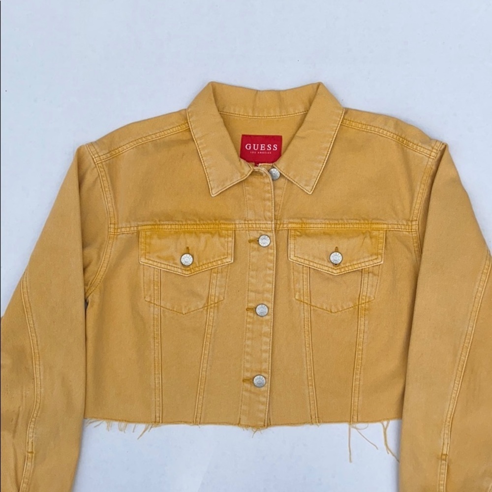 NEW GUESS Yellow Denim Women's Jacket SZ S